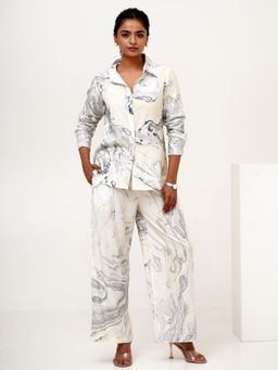 Sooti Syahi - Lunar Hand Marble Printed Co-Ord (Set of 2)