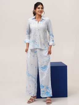 Sooti Syahi - Opulence Hand Marble Printed Co-Ord (Set of 2)