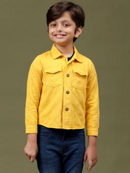 Tales & Stories - Unisex Yellow Cotton Regular Fit Checked Jacket
