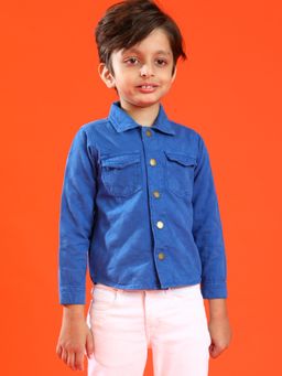 Tales & Stories - Boy Dark Blue Cotton Checked Jacket