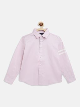 Tales & Stories - Boys Light Pink Lycra Regular Fit Solid Shirt
