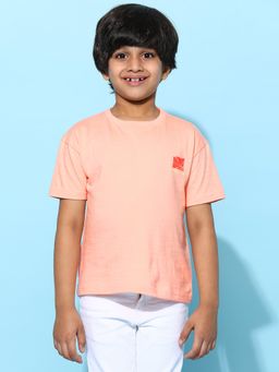 Tales & Stories - Boys Pink 100% Cotton Printed T-Shirt