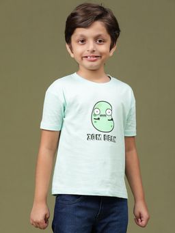 Tales & Stories - Boys Sky Blue 100% Cotton Printed T-Shirt
