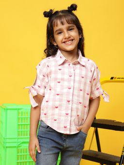 Tales & Stories - Girls Pink Cotton Printed Shirt