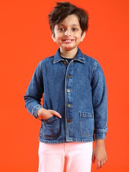 Tales & Stories - Boy Dark Blue Cotton Washed Jacket