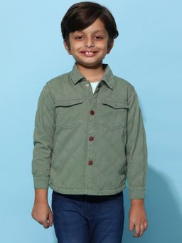 Tales & Stories - Boy Green Cotton Checked Jacket