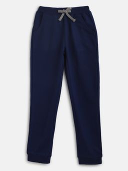 Tales & Stories - Boys Navy Blue Cotton Regular Fit Solid Jogger