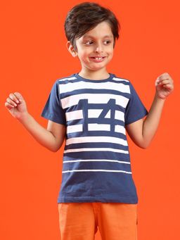 Tales & Stories - Boys Blue 100% Cotton Stripes T-Shirt
