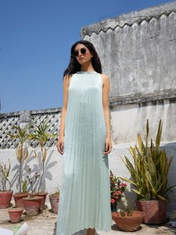 O-PAP STYLE - Women Green Luna Metallic Dress