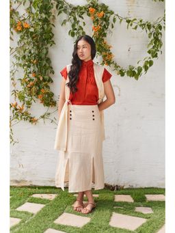 Five Thirty Somewhere - Beige Southbank Serenity Midi Skirt