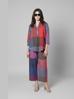 EARTHWEAR - Checks Handloom Cotton Antifelt Multicolour Co-Ord Set