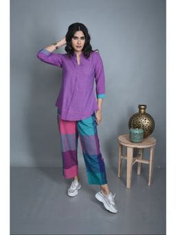 EARTHWEAR - Handloom Cotton Purple Top with Pant