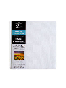 Little Birdie - Paintable Canvas Hard Sketch And Drawing Landscape 150Gsm 50 Plain Sheets White