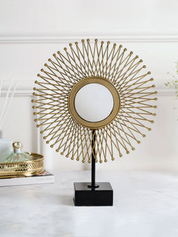 DecorTwist - Spike Decor Metal Sculpture for Home Gold