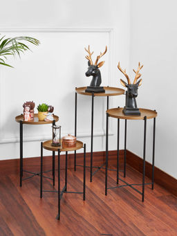 DecorTwist - 4 Nesting Side Table Gold