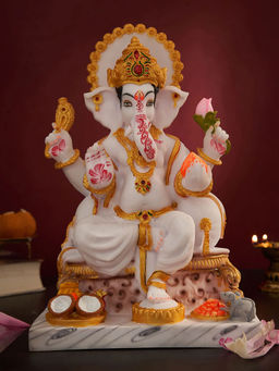 DecorTwist - Lord Ganesha Vinayak Idol White