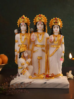 DecorTwist - Ram Darbar Parivar Idol Statue White
