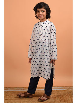 KALP - Navy Flamingo Kurta (Set of 2)