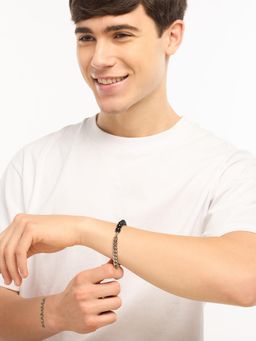 White Lies - Men's Beads and Chain Bracelet