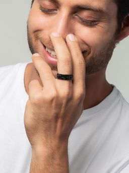 White Lies - Men's Linked Black Ring