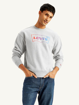 Levi's - Mens Brand Logo Light Grey Crew Neck Sweatshirt