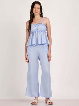 AOBA - Women Light Blue Strappy Co-ord (Set of 2)