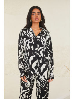 Urban Suburban - Abstract Printed Black & White Shirt