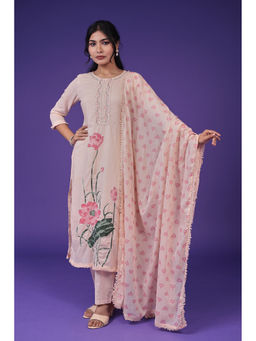 Zari Jaipur - Silk Printed Kurta and Pant with Dupatta (Set of 3)