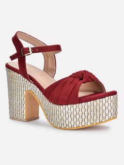VALIOSAA - Maroon Solid-plain Heels