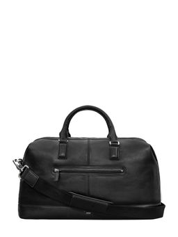Eske - Black Vintage Bandit Unisex Leather Oversized Travel Duffle Bag 17 L Capacity