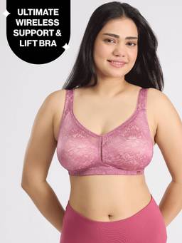 Nykd by Nykaa - Shape & Sculpt Lace Super Support Non Padded Non Wired Bra-Nectar NYB341