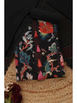 Soch - Womens Black Cotton Printed Unstitched Kurta and Bottom with Dupatta
