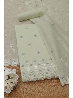 Soch - Womens Green Cotton Floral Unstitched Kurta and Bottom with Dupatta