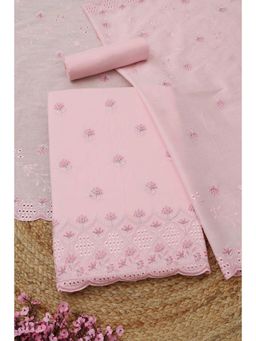 Soch - Womens Pink Cotton Floral Unstitched Kurta and Bottom with Dupatta