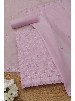 Soch - Womens Lavender Cotton Floral Unstitched Kurta and Bottom with Dupatta