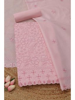 Soch - Womens Pink Cotton Floral Unstitched Kurta and Bottom with Dupatta