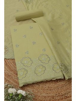 Soch - Womens Green Cotton Floral Unstitched Kurta and Bottom with Dupatta