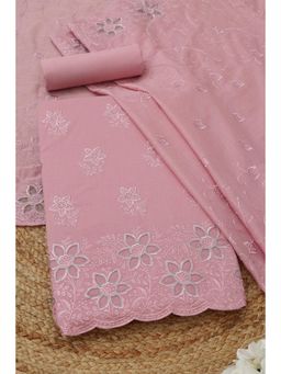 Soch - Womens Pink Cotton Floral Unstitched Kurta and Bottom with Dupatta