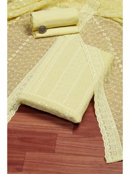Biba - Women Yellow Georgette Unstitched Kurta and Bottom with Dutpatta