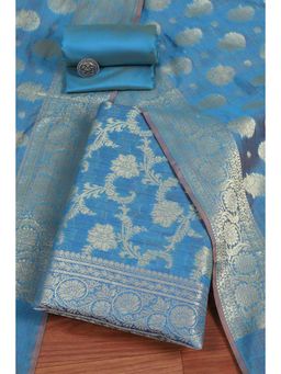 Biba - Women Blue Unstitched Kurta and Bottom with Dutpatta