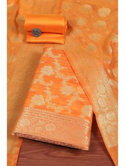 Biba - Women Orange Unstitched Kurta and Bottom with Dutpatta