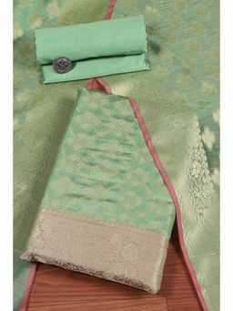 Biba - Women Green Unstitched Kurta and Bottom with Dutpatta