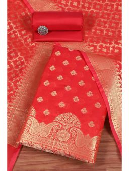 Biba - Women Red Unstitched Kurta and Bottom with Dutpatta