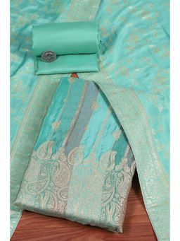 Biba - Women Turquoise Unstitched Kurta and Bottom with Dutpatta