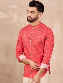 Gahan - Men Printed Short Kurta