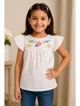 Miyo - Girls Floral Embroidered Casual Top