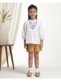 Miyo - Girls Geometric Embroidered Casual Top