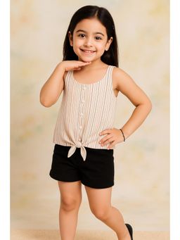 Miyo - Girls Striped Tie-Up Sleeveless Top