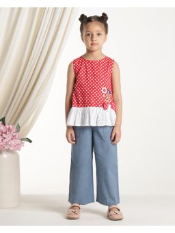 Miyo - Girls Polka Dot Peplum Top