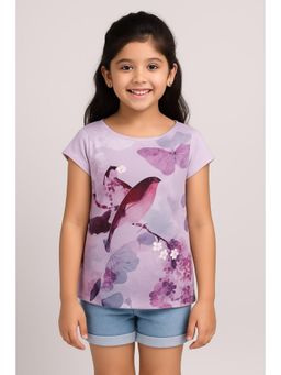 Miyo - Girls Bird and Butterfly Print T-Shirt